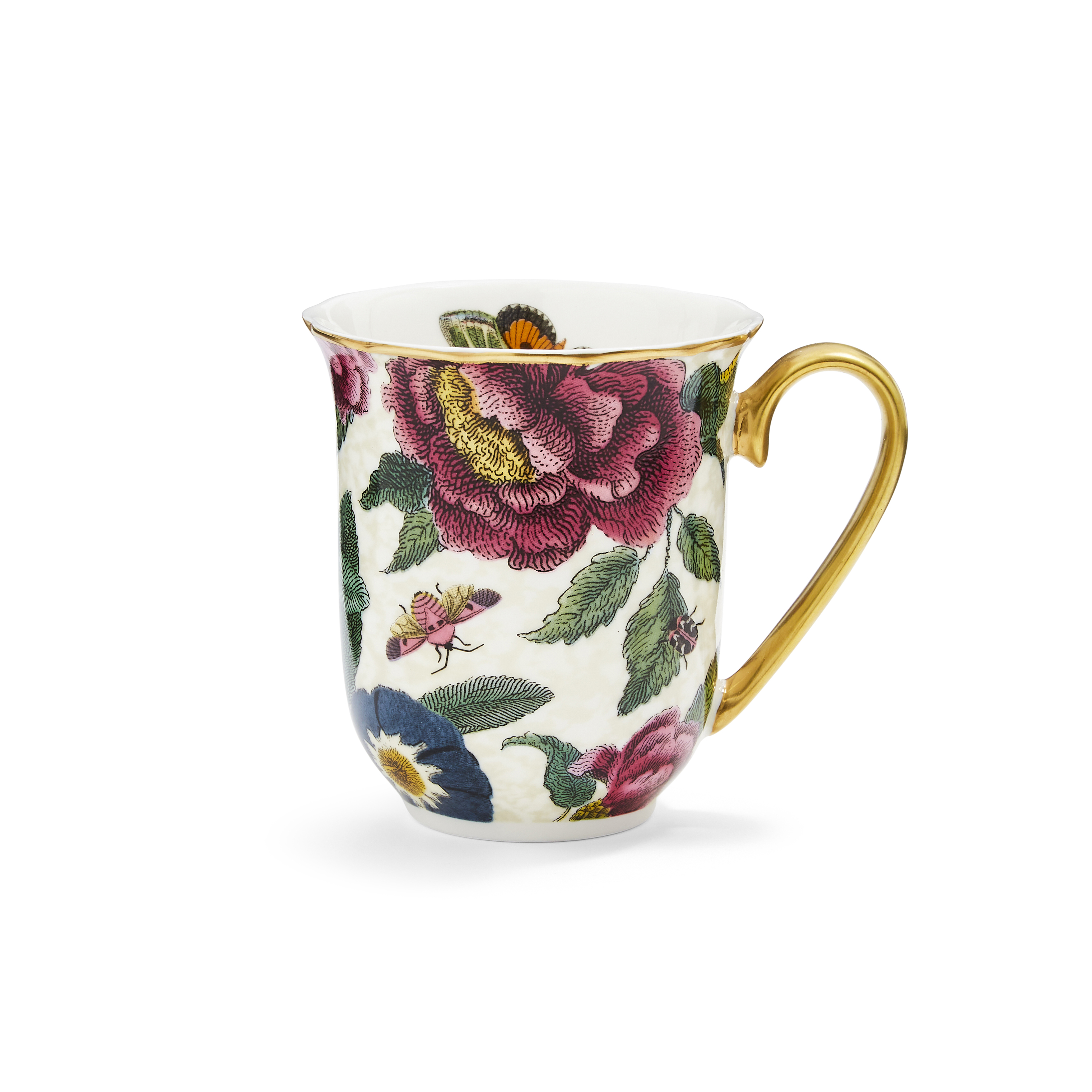 Creatures of Curiosity  Cream Floral 12 Ounce Mug image number null